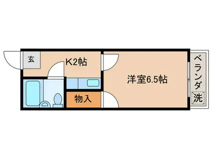 ユニメント桂(1K/1階)の間取り写真