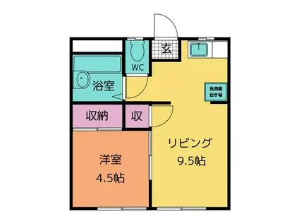 セピアコートA(1LDK/1階)の間取り写真