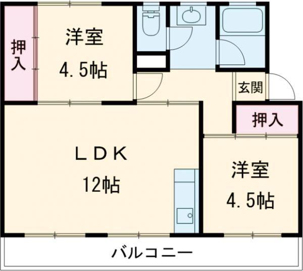 MAISON CIERO(2LDK/2階)の間取り写真