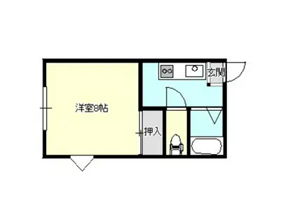 カーサリベラ(1K/2階)の間取り写真