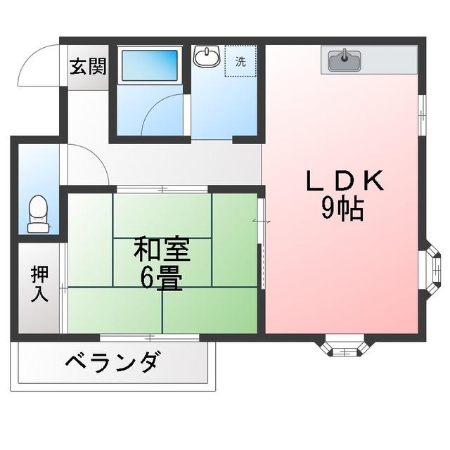 ハイブリッジマンションⅡ(1LDK/3階)の間取り写真