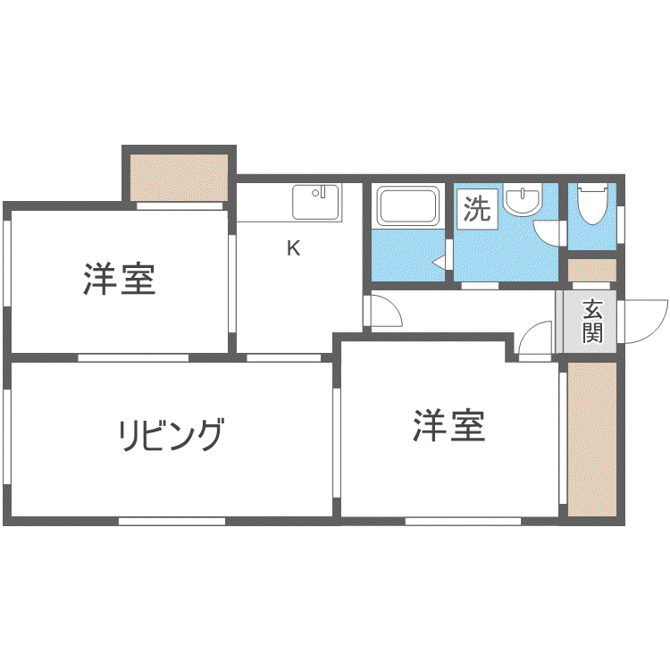 チェルシー37(2LDK/2階)の間取り写真