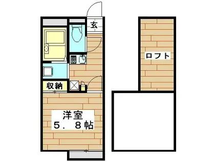 レオパレスFLOWERHILLII(1K/1階)の間取り写真