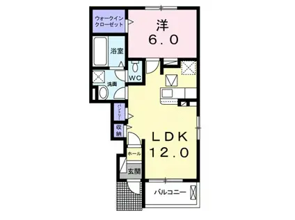 ルフナ II(1LDK/1階)の間取り写真