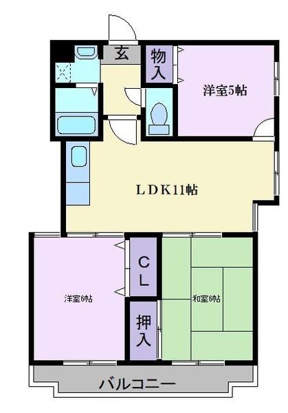 ヴィラ・エイトサイト(3LDK/3階)の間取り写真