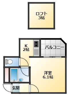 インタースペース松本1番館(1K/3階)の間取り写真