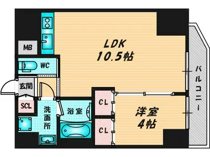 プレジオ永和EURO(1LDK/15階)の間取り写真