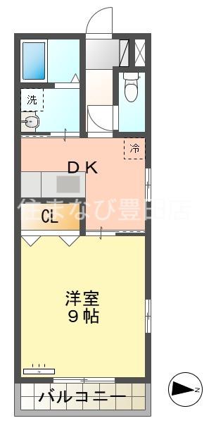 グッドデイズ(1DK/1階)の間取り写真