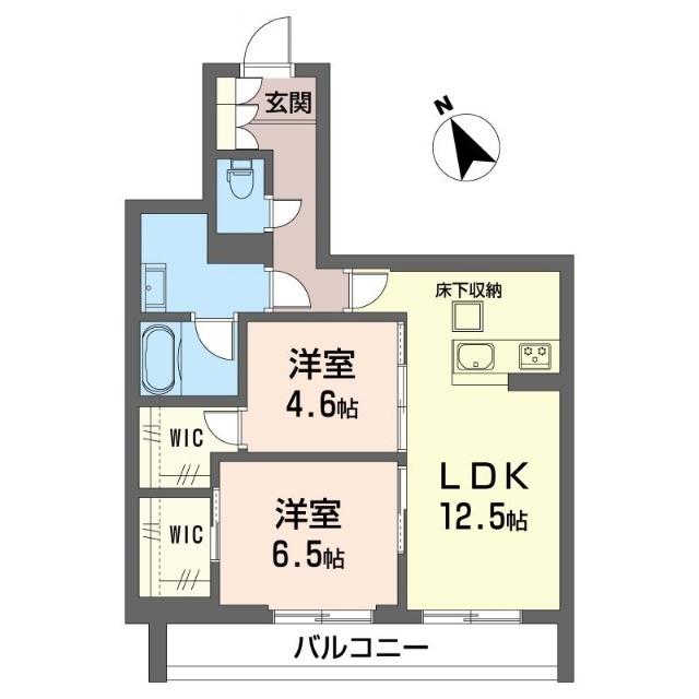 ラディアント(2LDK/1階)の間取り写真