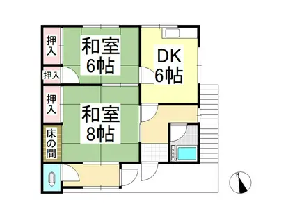 芝宮アパート1(2DK/2階)の間取り写真