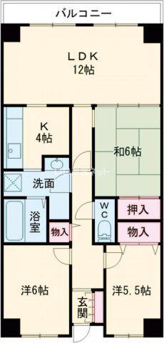 PHOENIX COURT 交野II(3LDK/2階)の間取り写真