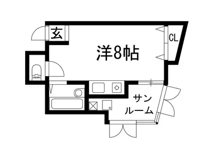 コスモハイツ(ワンルーム/3階)の間取り写真