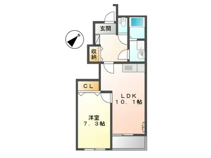 秋桜壱番館(1LDK/1階)の間取り写真