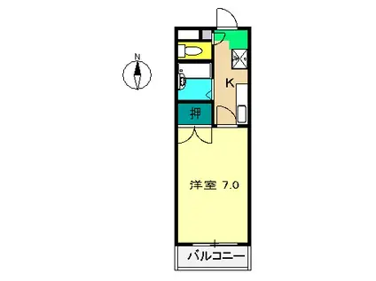 スチューデントハイツ島崎3号館(1K/2階)の間取り写真