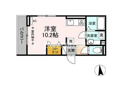 GRAND D-ROOM .H II(ワンルーム/2階)の間取り写真