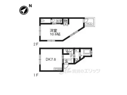 ビアンフェ下鴨西棟(1DK/1階)の間取り写真