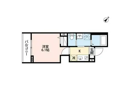 LOTUS SAGAMIGAOKA(1K/1階)の間取り写真