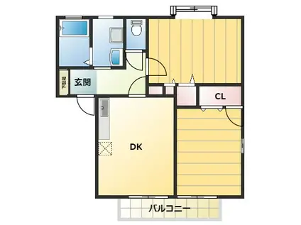 ソレイユ2号(2DK/2階)の間取り写真