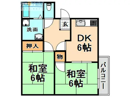 メゾンアベニューI(2DK/1階)の間取り写真