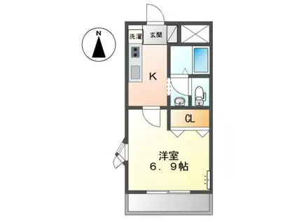 サニーコーストD(1K/2階)の間取り写真