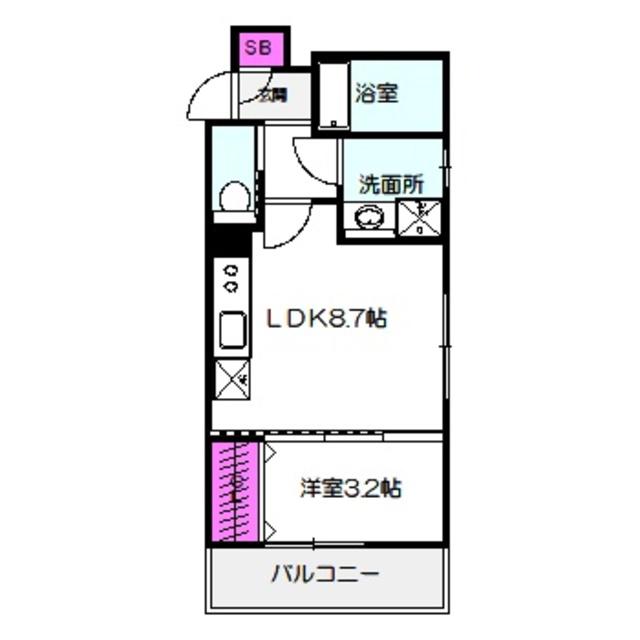 ル・レーヴ今津ノース(1LDK/2階)の間取り写真