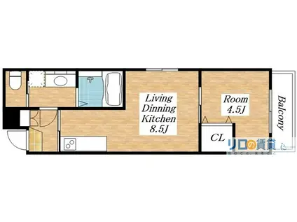 H-MAISON加美正覚寺VII(1LDK/3階)の間取り写真