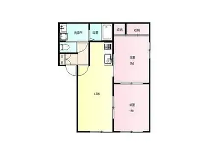 ヴィルヌーブA(2LDK/2階)の間取り写真