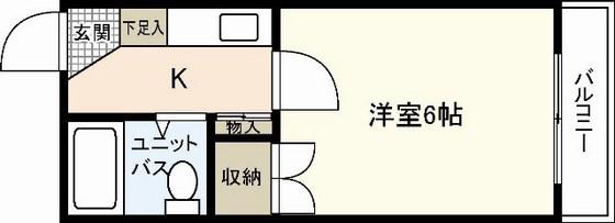 エステート10長束(1K/4階)の間取り写真