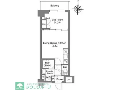 BPRレジデンス大島(1LDK/4階)の間取り写真