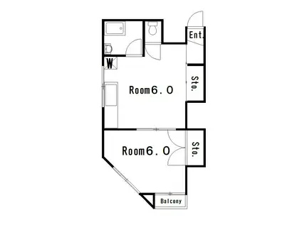 前田ビル(2K/4階)の間取り写真