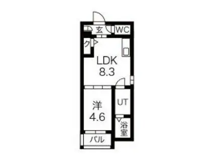 F ASECIA CER(1LDK/2階)の間取り写真