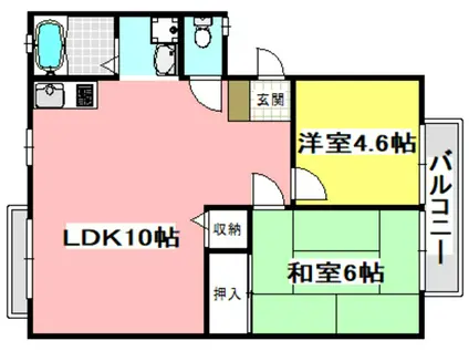 サンシティミシマ(2LDK/2階)の間取り写真