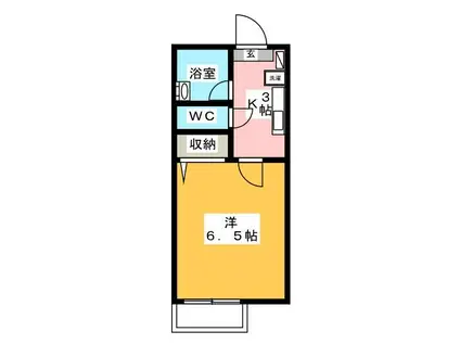 パインヒル東小松川III(1K/2階)の間取り写真