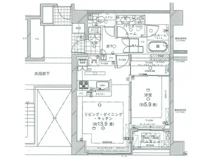 ルネ・ブランシュ横浜海岸通(1LDK/7階)の間取り写真