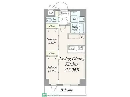 GRAN PASEO 谷在家(2LDK/1階)の間取り写真