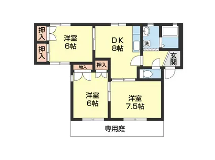 セトレ岩出(3DK/1階)の間取り写真