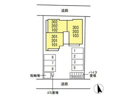ロイヤルヒルズ(2LDK/1階)の間取り写真
