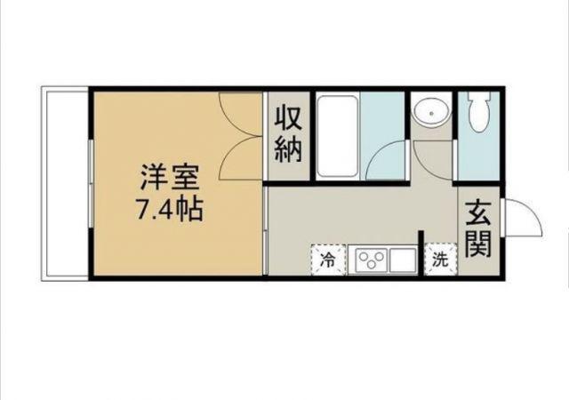CONTINUE(1K/2階)の間取り写真