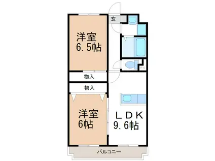 TS-MIND(2DK/2階)の間取り写真