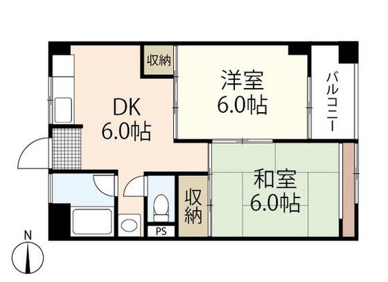 宗光ビル(2DK/5階)の間取り写真