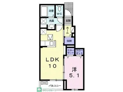 メゾンK(1LDK/1階)の間取り写真