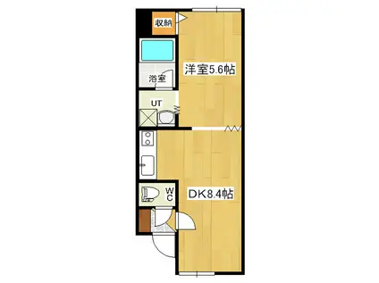 SOARER(1DK/1階)の間取り写真