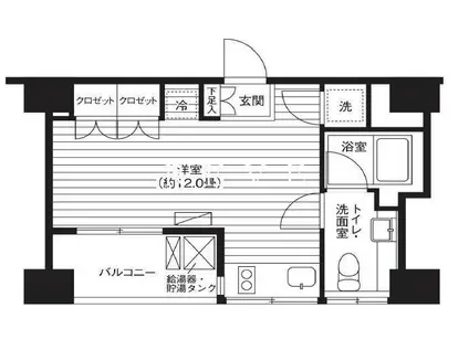 TI-HIGASHIAZABU(ワンルーム/3階)の間取り写真