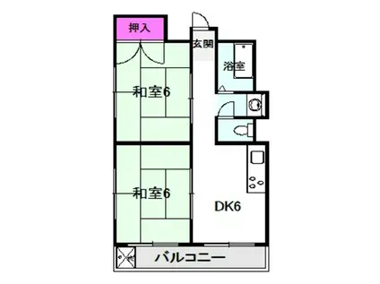 アーバンハイツ(2DK/4階)の間取り写真