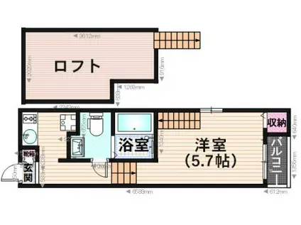 ビアードバレイ(1K/1階)の間取り写真