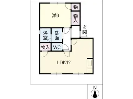 M&M A棟(1LDK/1階)の間取り写真
