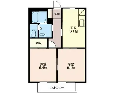 MハイツIV(2DK/1階)の間取り写真