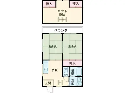 山本マンション(2DK/2階)の間取り写真