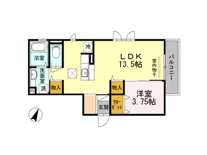 SUNNYS(1LDK/1階)の間取り写真