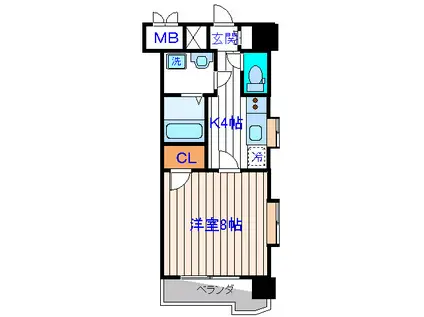 サンヴァーリオ新田駅前VII(1K/4階)の間取り写真